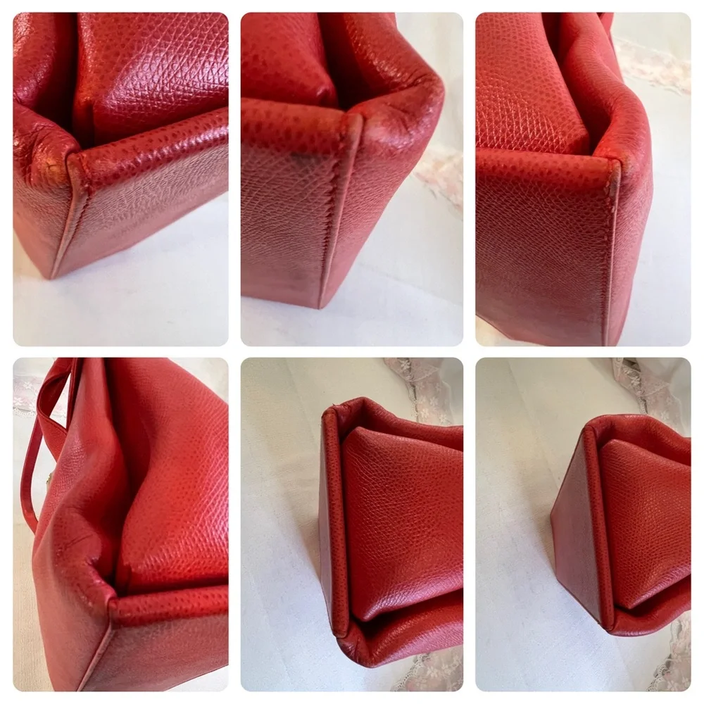 MCM Structured Satchel with Gold Accents